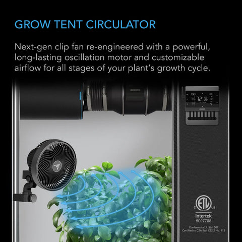 AC Infinity Cloudray S9 (Gen2) Clip Ventilator EC Motor 225mm Oszilierend