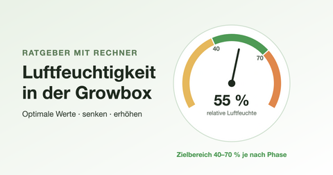 Luftfeuchtigkeit in der Growbox – Hygrometer mit Zielbereich 40–70 %