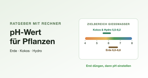 pH-Wert für Pflanzen – Zielbereich Gießwasser für Erde, Kokos und Hydro
