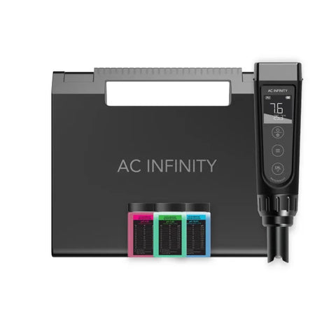 AC Infinity pH-Meter PRO Set (AC-PHM5) mit wechselbarer Sonde und Kalibrierlösungen pH 4,00, 7,00, 10,01 und KCl