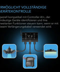 CONTROLLER AI+ erkennt über das UIS-Verlängerungskabel angeschlossene Leuchten, Luftbefeuchter und Ventilatoren