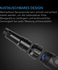 Austauschbare Sensorsonde des AC Infinity Hydroponic Meter PRO mit Schraubring abgenommen