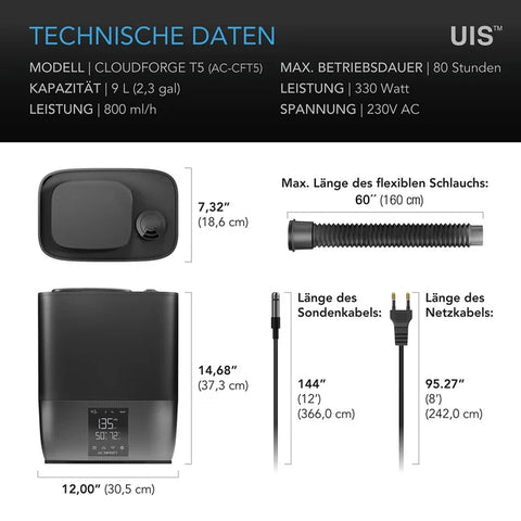 AC Infinity Cloudforge T5 Luftbefeuchter 9L