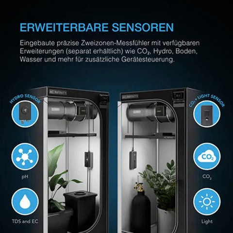 AC Infinity AI+ Growzelt Komplettset 90x90x180 cm – 3 Pflanzen, KI & WiFi