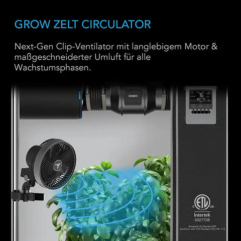 AC Infinity AI+ Growzelt Komplettset 90x90x180 cm – 3 Pflanzen, KI & WiFi
