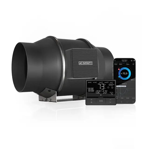 AC Infinity CLOUDLINE PRO T6, leises Inline-Lüftersystem mit Temperatur- und Feuchtigkeitssteuerung, 150 mm