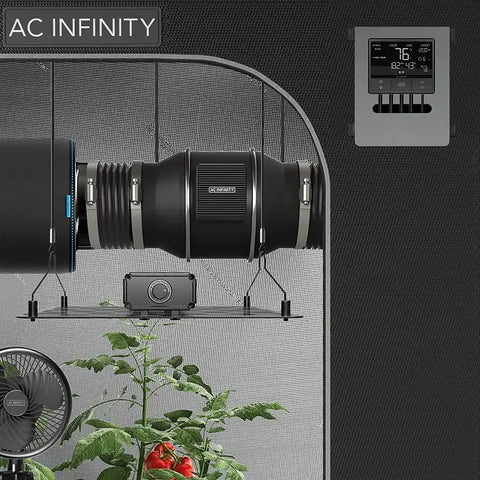 AC Infinity CLOUDLINE PRO T8, leises Inline-Lüftersystem mit Temperatur- und Feuchtigkeitssteuerung, 200 mm
