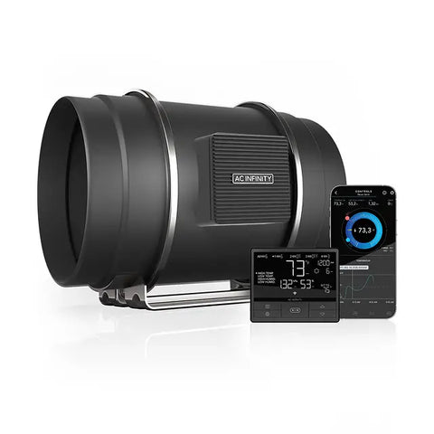 AC Infinity CLOUDLINE PRO T8, leises Inline-Lüftersystem mit Temperatur- und Feuchtigkeitssteuerung, 200 mm