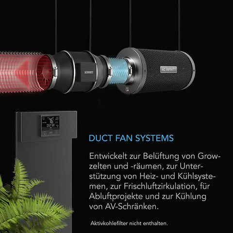 AC Infinity CLOUDLINE PRO T8, leises Inline-Lüftersystem mit Temperatur- und Feuchtigkeitssteuerung, 200 mm