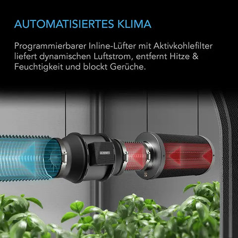 AC Infinity AI+ Growzelt Komplettset 90x90x180 cm – 3 Pflanzen, KI & WiFi
