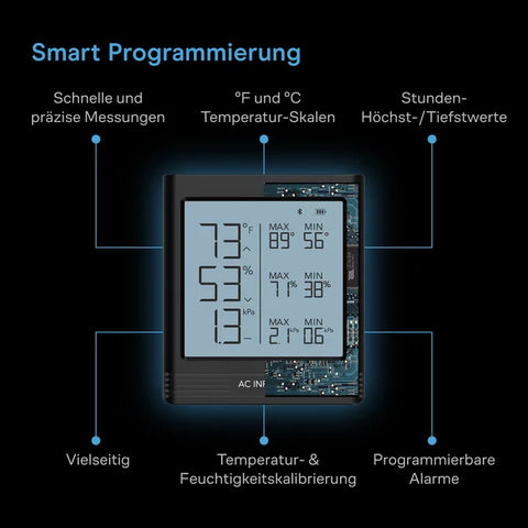 AC Infinity Smart Hygrometer B2 mit Display und internem Klimasensor