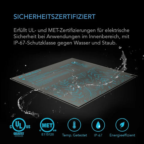 AC Infinity Suncore H5 Heizmatte für Anzucht mit digitalem Thermostat – 50,8 × 52,7 cm, IP67